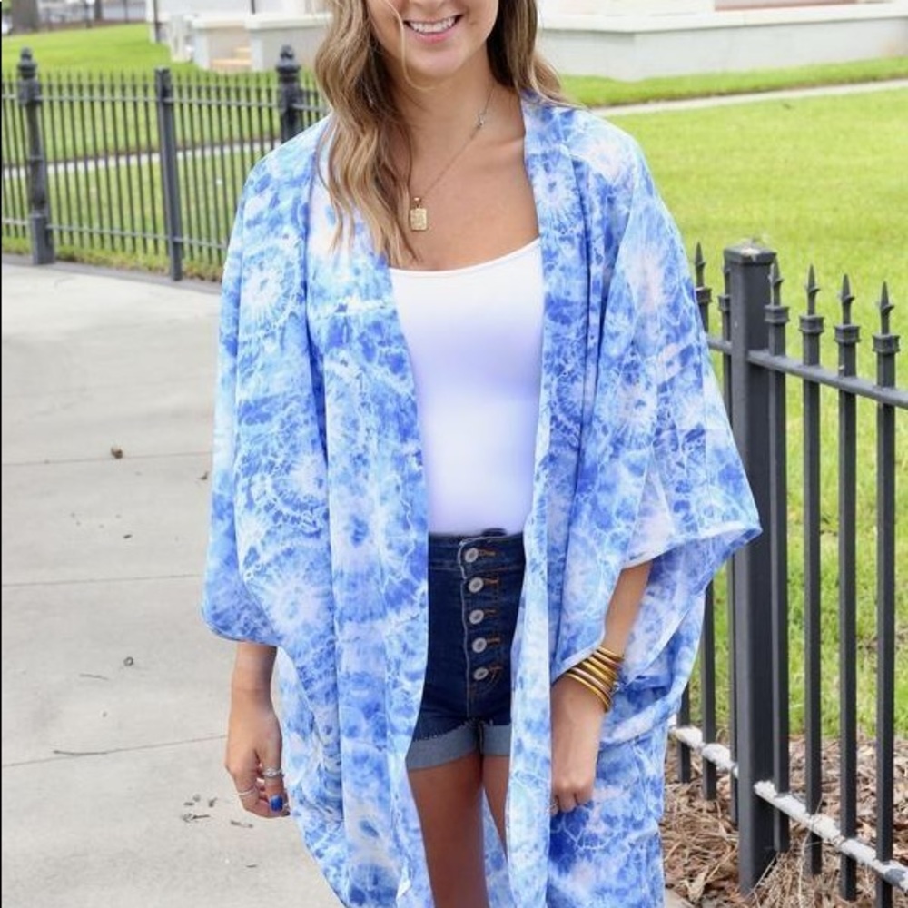 Watercolor Tie-Dye Kimono